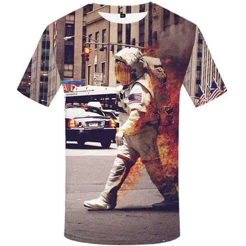 Astronaut T-shirt Men War Tshirt Anime United States Tshirts Casual Car Tshirt Printed Metal T shirts Funny Short Sleeve Hip hop