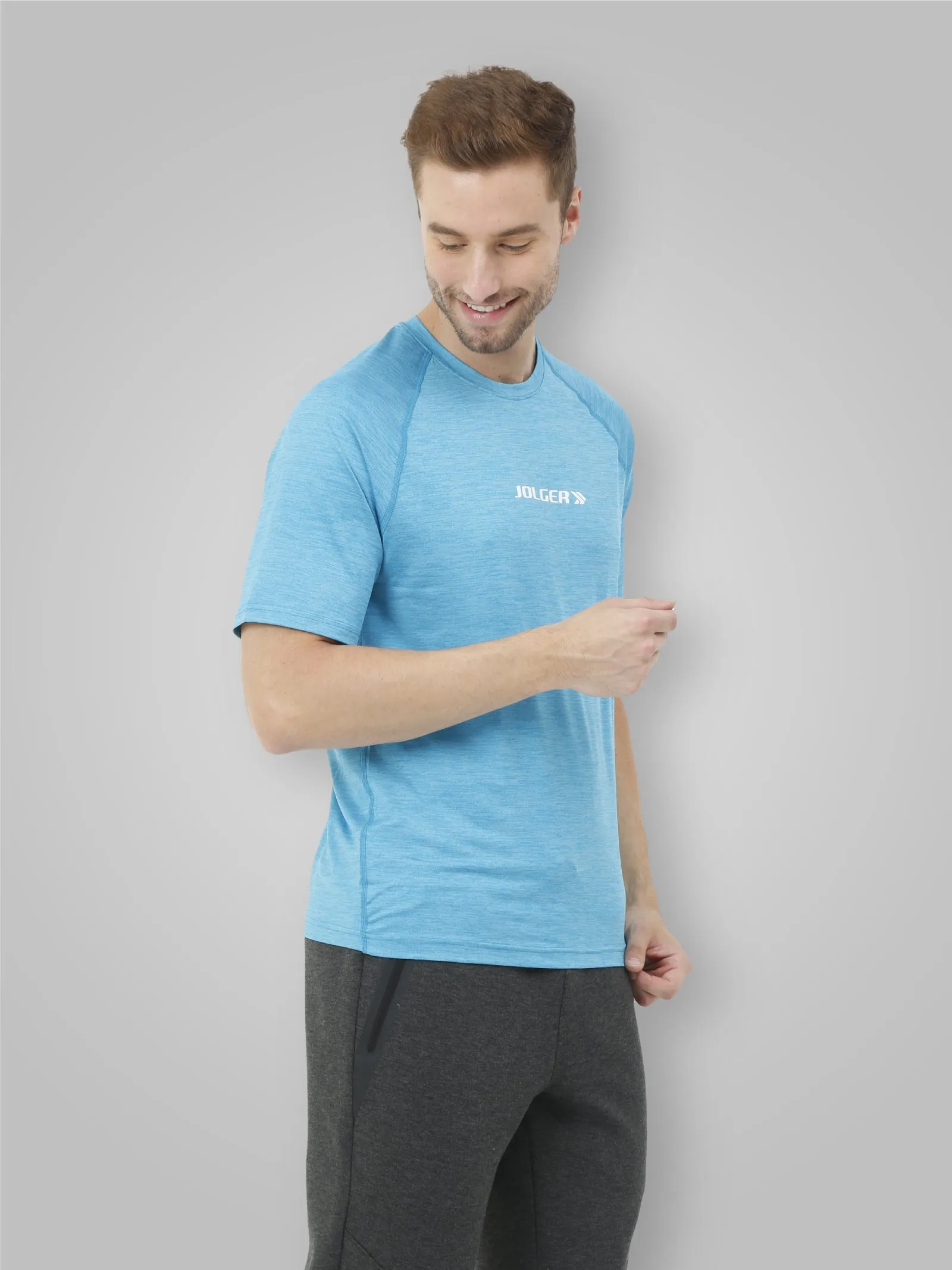 Men's Super Stretchable Raglan Sleeves Gym T-shirt